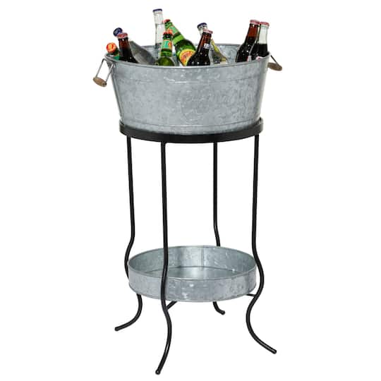 34" Metal Contemporary Wine Bucket
